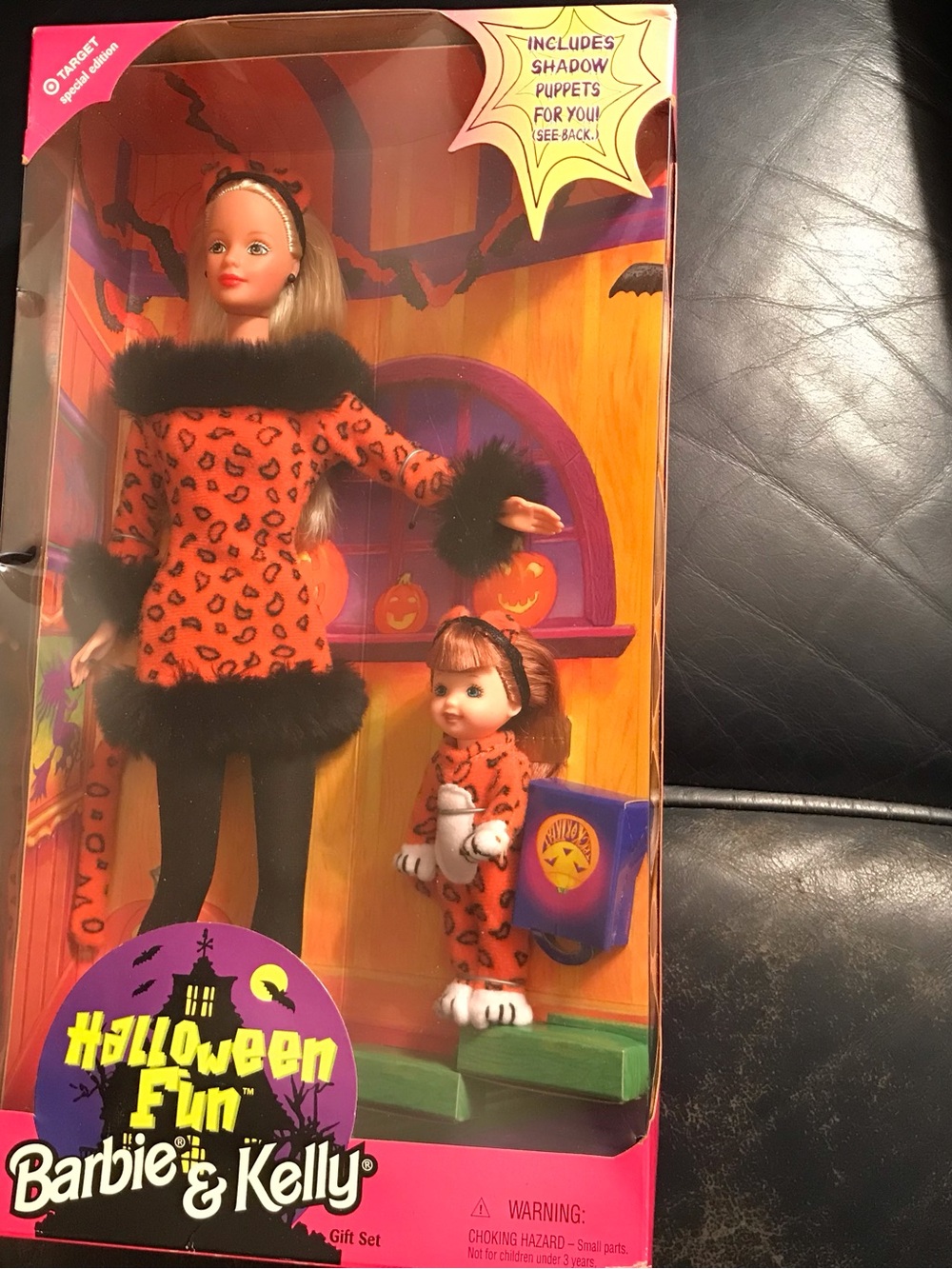 Barbie Halloween Fun Orange Leopard Outfit with Black Fur Trim